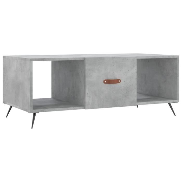 VidaXL Table basse gris béton 102x50x40 cm bois d'ingénierie 829272