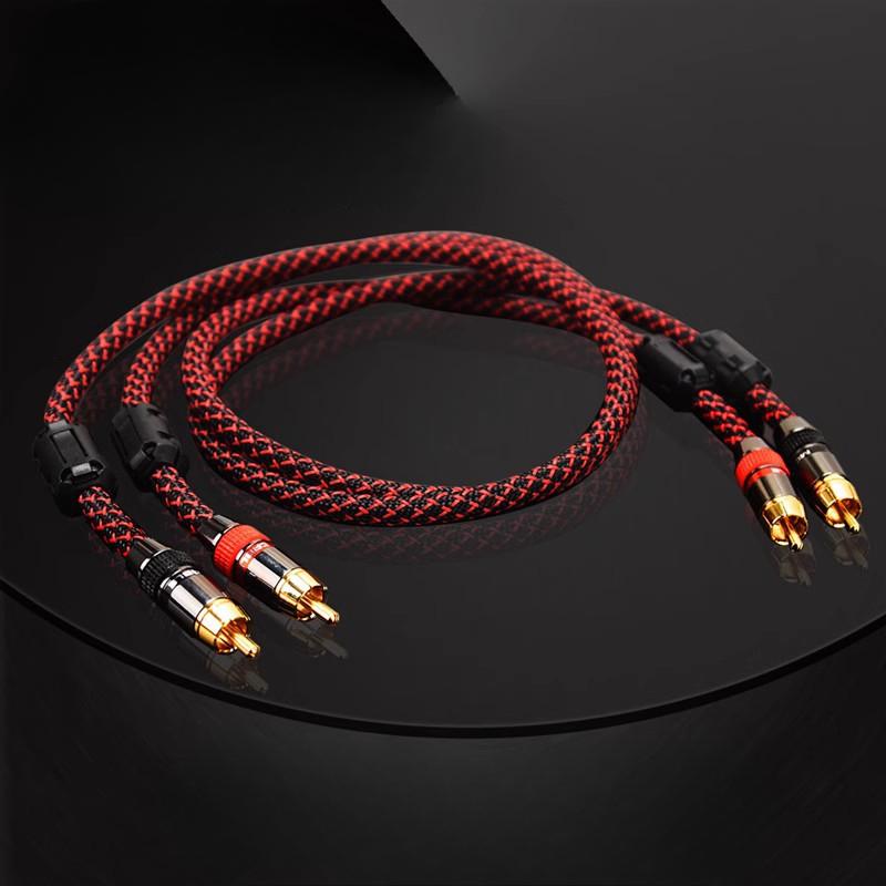 2 Stück/Set RCA Audiokabel 2 RCA zu 2 RCA Cinch-Verbindungskabel HIFI Stereo 4N OFC Stecker auf Stecker für Verstärker DAC TV Auto Audio