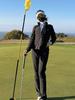 TASHI GOLF Women's Winter Warm Slimming Down Jacket & High Waist Fleece Pants Set
