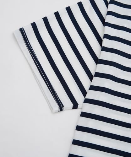 IMPROMES Casual SIDEWAYSTANCE Embroidered Downer Dog Border Short Sleeve T-Shirt, Men's, Off-White X Navy