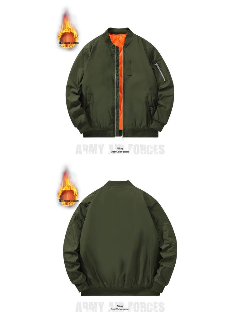 Men's Large Loose Fit Bomber Jacket - Casual Spring/Autumn Baseball Coat