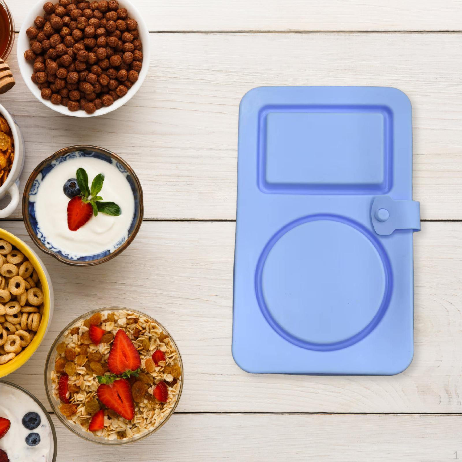 

Compact Snack Box with Lid, Compartment Food Storage for Outdoor Activities Blue