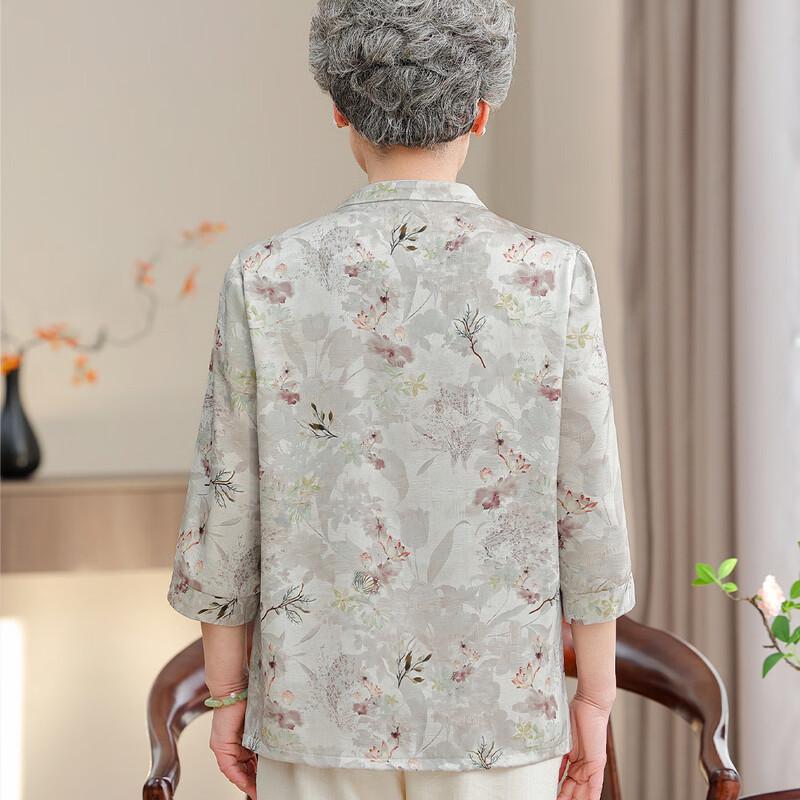 Camicia da Donna Tang con Stampa Floreale e Maniche a Sette Quarti