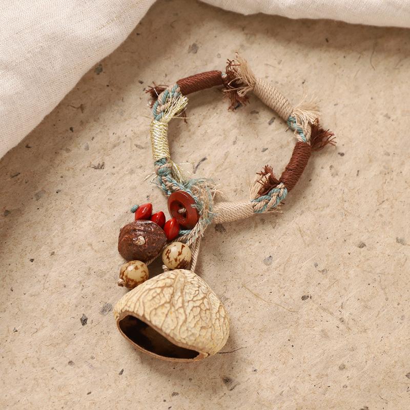 Natural plant shell woven bracelet, retro pendant bracelet, women s string bracelet, hanging pendant accessory