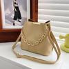 Tote Bag Solid Color Bucket Bags Crossbody Bag Versatile Fashion Leather Handbag