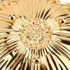 Retro Embossed Turkish Serving Tray Gold Round Flower Tray Metal Coffee Tea Tray  Outdoor Use