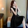 New Summer White Little Fairy Dress Super Fairy Off-the-shoulder Waist Dress Medium and Long Dress Tide