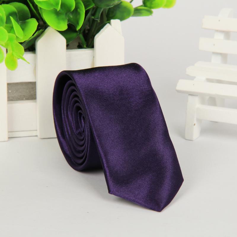 Casual Korean Style Narrow 5cm Solid Color Tie for Men