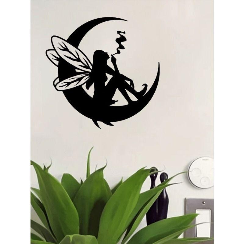 Iron Wall Art Moon Fairy Handcrafted Metal Decor Home Gift