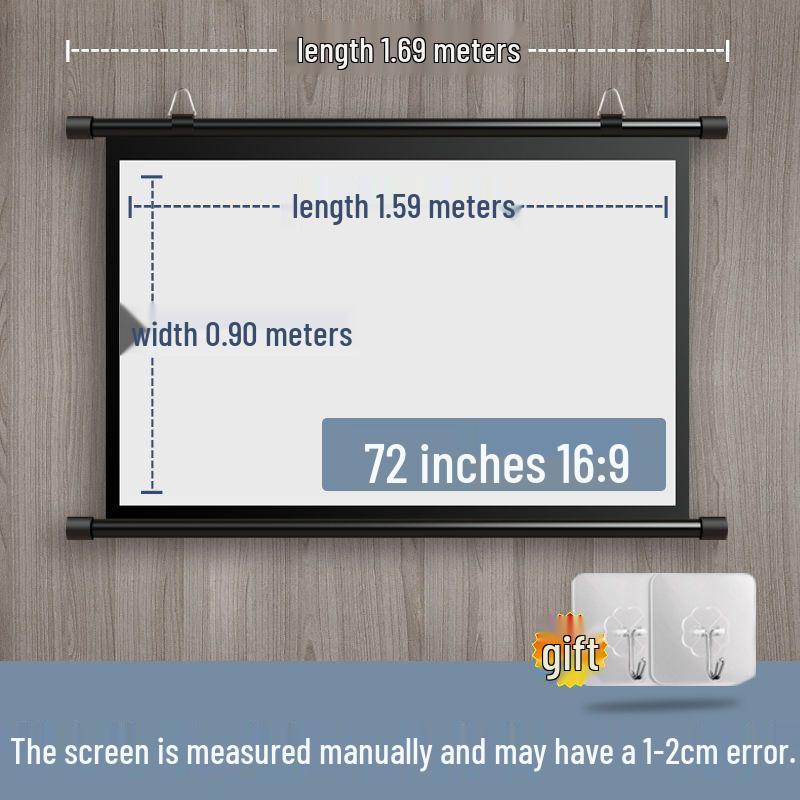 Portable No-Punch Bracket Projector Screen with Floor Stand