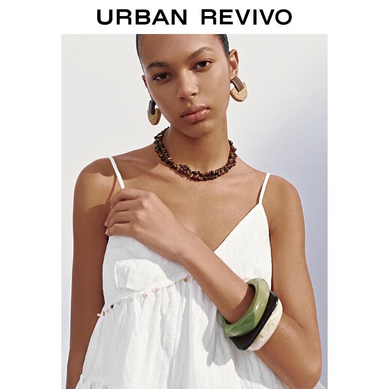 UR 2025 Autumn Shell V-neck Shirred Camisole