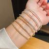 Minimalistisches dreilagiges Armreif-Armband mit Diamant-Inlay aus Kupfer für Damen