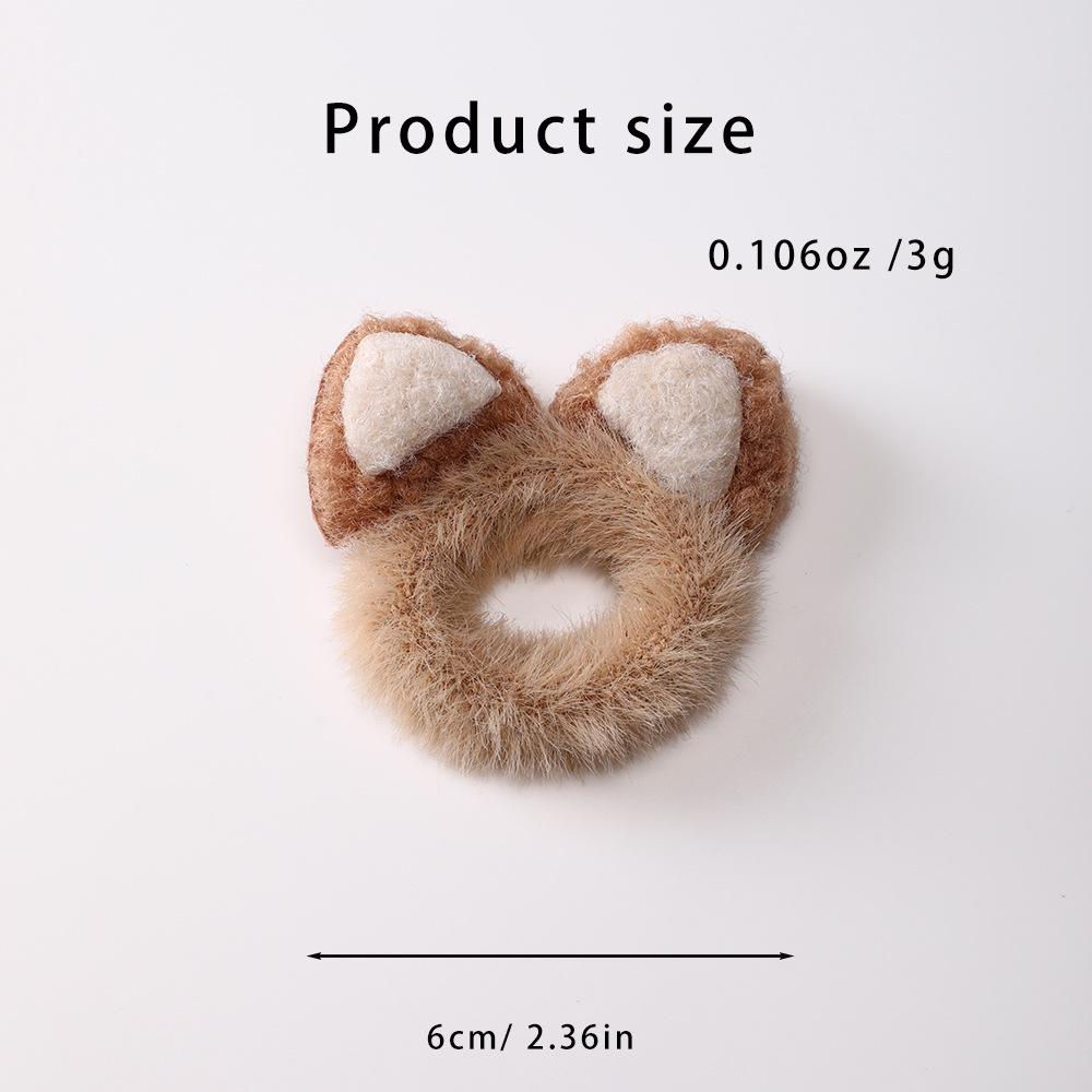 Plush Cat Ear Hair Tie for Kids – Gentle, No-Damage Elastic Set