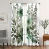2pc Green plant leaf pattern curtains   polyester fabric   machine washable   suitable for bedroom and living room decoration