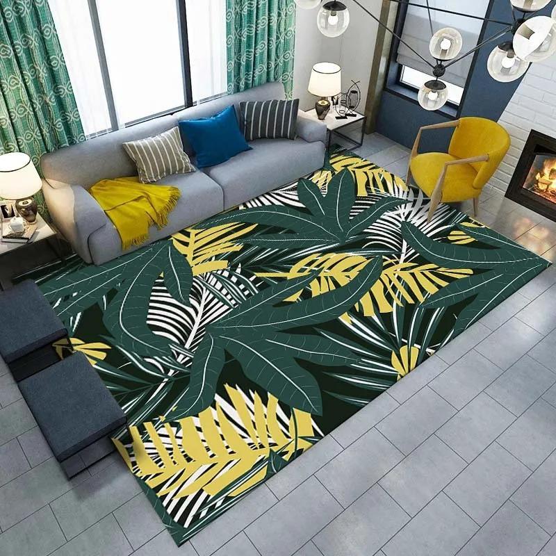 Tropical Plant Leaf Printed Floor Mat Door Front Decoration Home Living Room Floor Mat