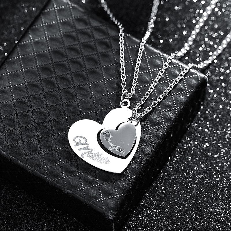 MotherDaughter Mother's Day Hollow Love Pendant Necklace Accessories Female Gift Mother and Daughter