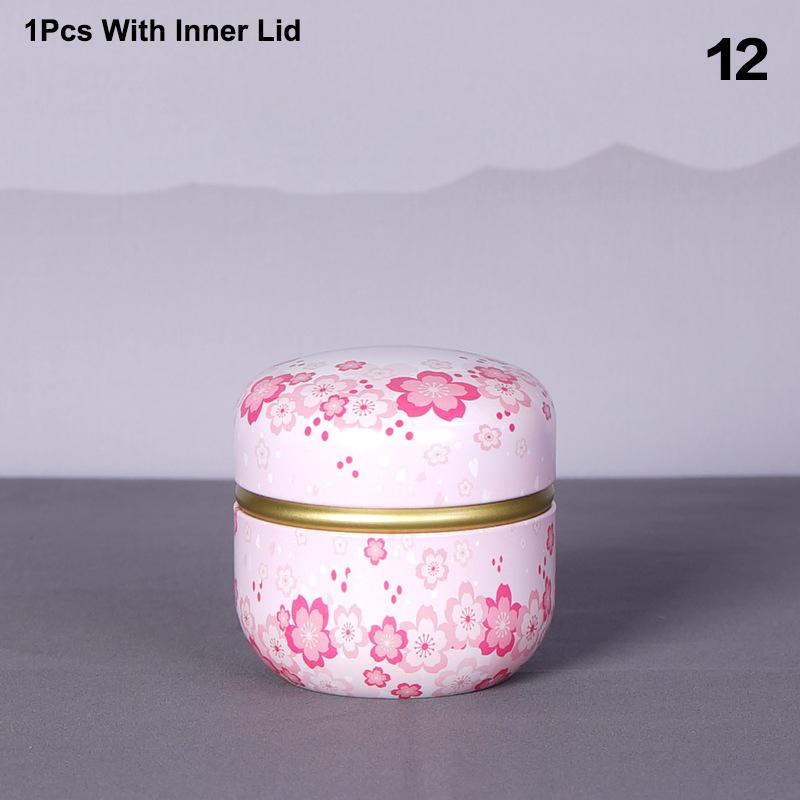 Tea Caddy Tea Box Containers Candle Cans Coffee Candy Snacks Sealed Iron Jars Floral Pattern Small Portable Storage Boxes