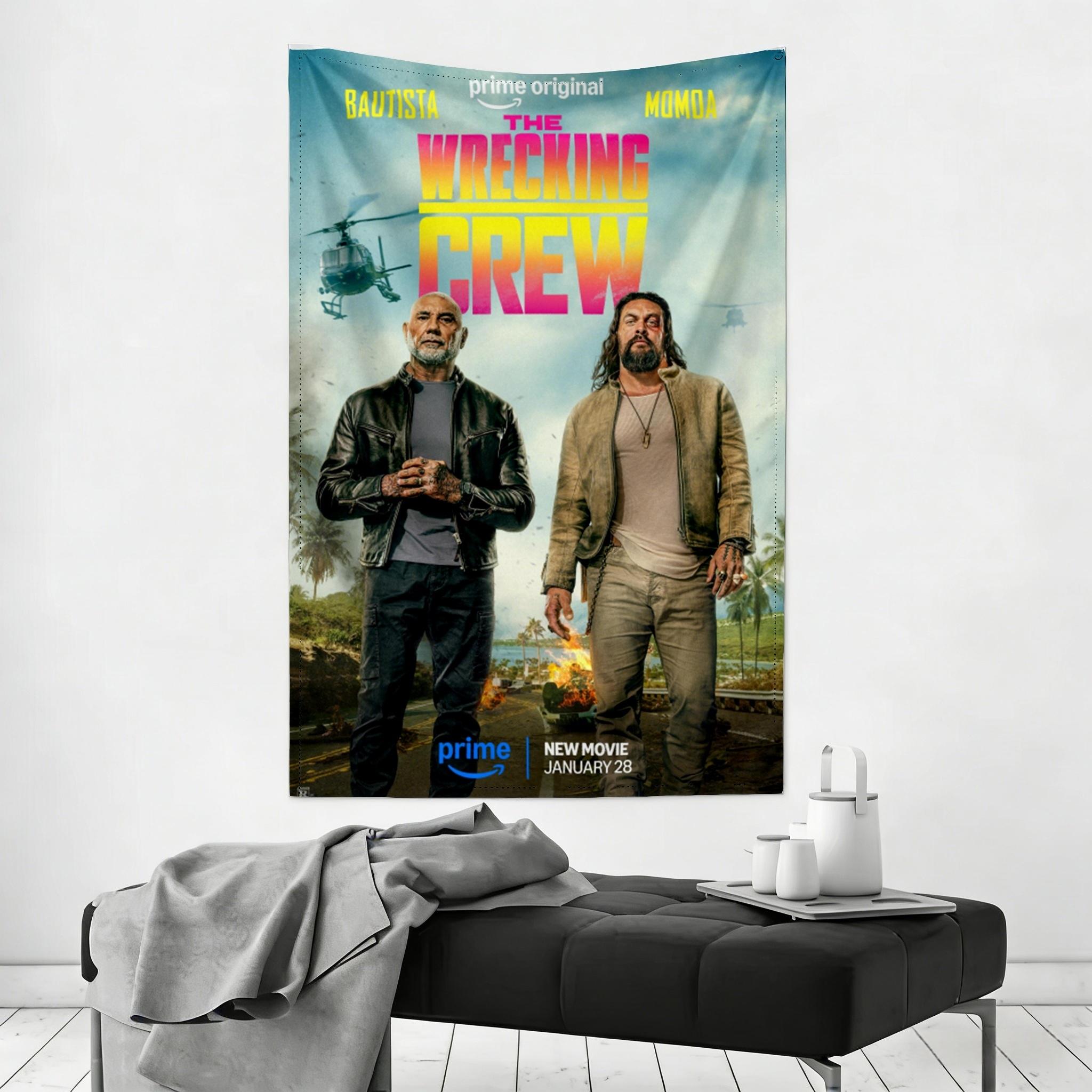 

The Wrecking Crew Tapestry with Jason Momoa Movie Stills Wall Hanging for Bedroom Dorm Living Room Decor 74x94cm(29x37in)