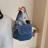 Large Capacity Denim Canvas Bag Street Style Solid Crossbody Bag Casual Vintage Handbag Boy