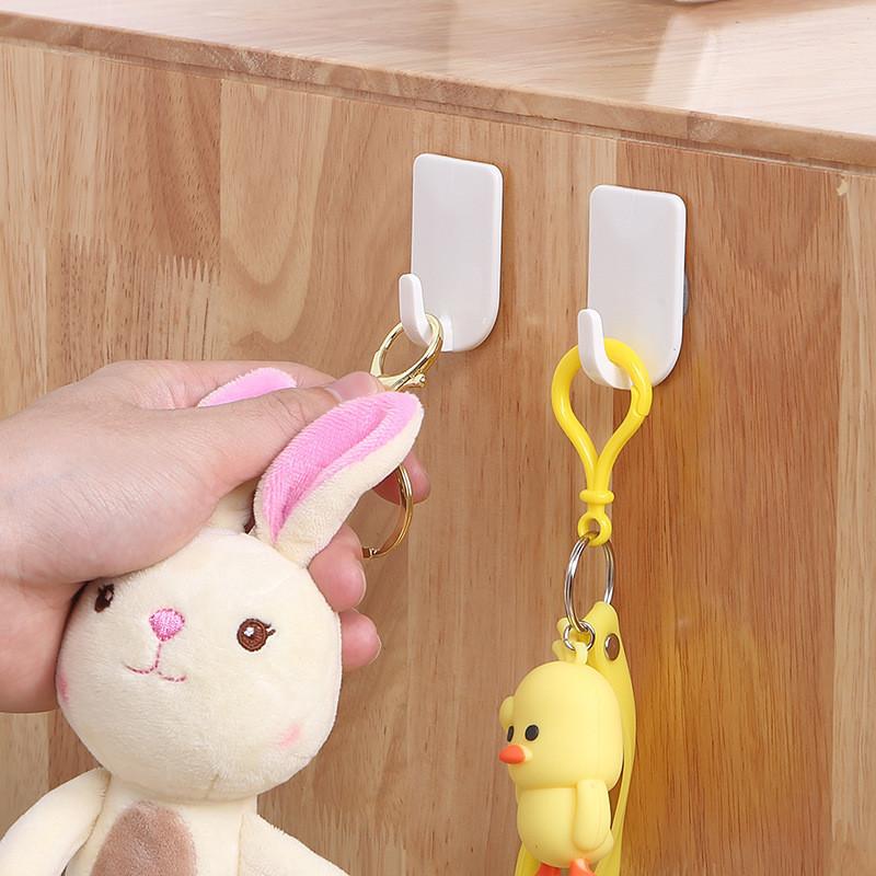 Ganchos Adesivos Para Paredes Ásperas Cabides de Plástico Pesados Sem Marca Estilo Japonês Decoração de Casa Armazenamento de Banheiro