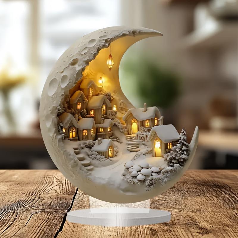 Eid Al Fitr, Acrylic, Lunar New Light Moon Brand, Snowhouse, Desktop Decoration Ornaments, Living Room and Bedroom Ornaments, Home Furnishings