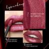 Gloss Labial Metálico Alto Brilho, Longa Duração, Fórmula Não Pegajosa, Batom Hidratante Brilho Labial Ideal para Festas, Encontros e Uso Diário