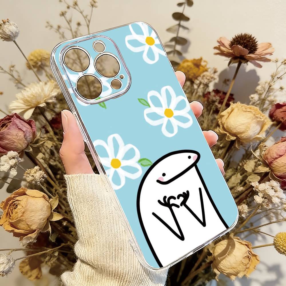 

Cute Celular Flork Funny Phone Case Transparent Silicone Soft For iPhone 17 16 15 14 13 12 11 Mini Pro Max Plus iPhone16e