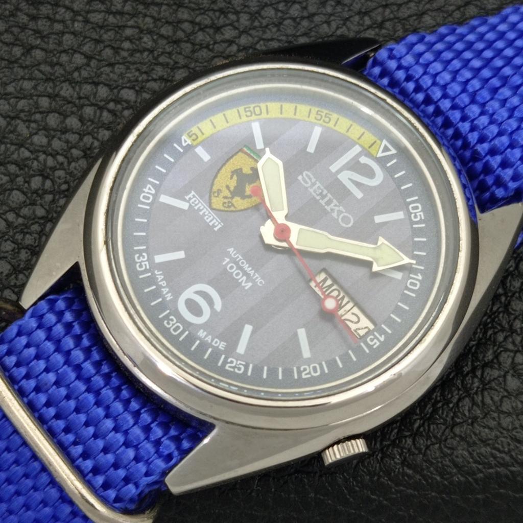 JAPAN VINTAGE SEIKO AUTOMATIK 7009A HERREN FERRARI ZIFFERBLATT UHR a700433-5