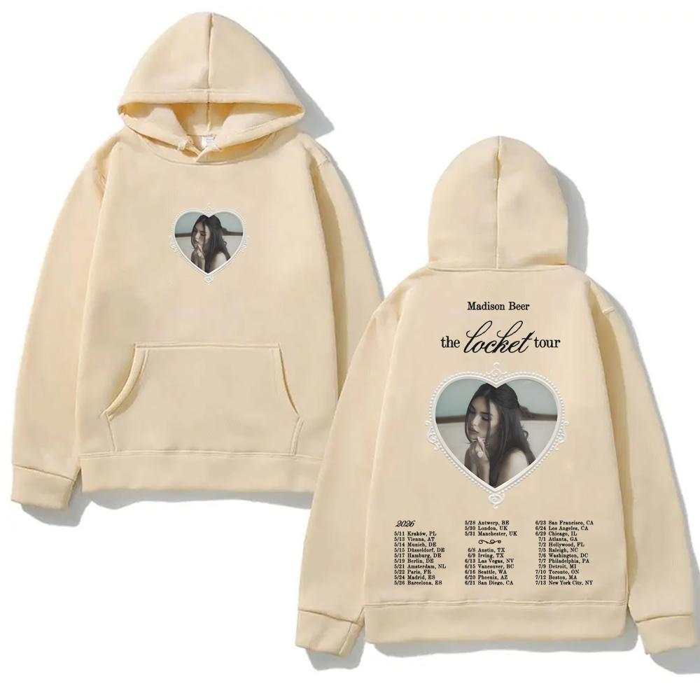 Madison Beer The Locket Tour 2026 Hooded Casual Fleece Sweatshirt Harajuku High Quality Autumn/Winter Comfortable Anime Hoodie Couple Matching Outfit