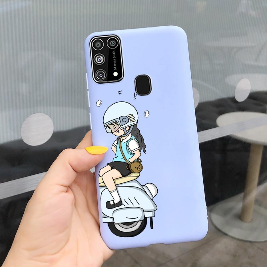 For Samsung Galaxy M31 Case SM-M315F Cute Bear Cartoon Painted Cover Phone Case For Samsung M31 M 31 GalaxyM31 Bumper Soft Funda