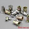 Stainless Steel 304 Knurled Zinc Rivet Nut, Flat Head Threaded Pull Cap