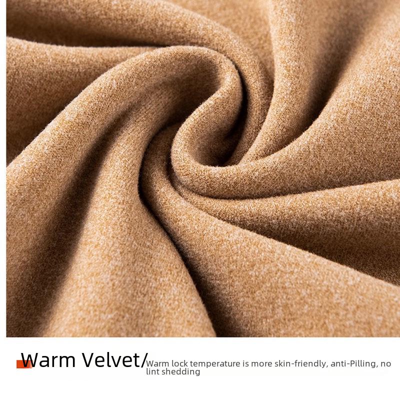 "Men's German Velvet Slim-Fit High-Collar Long-Sleeve T-Shirt for Autumn/Winter"