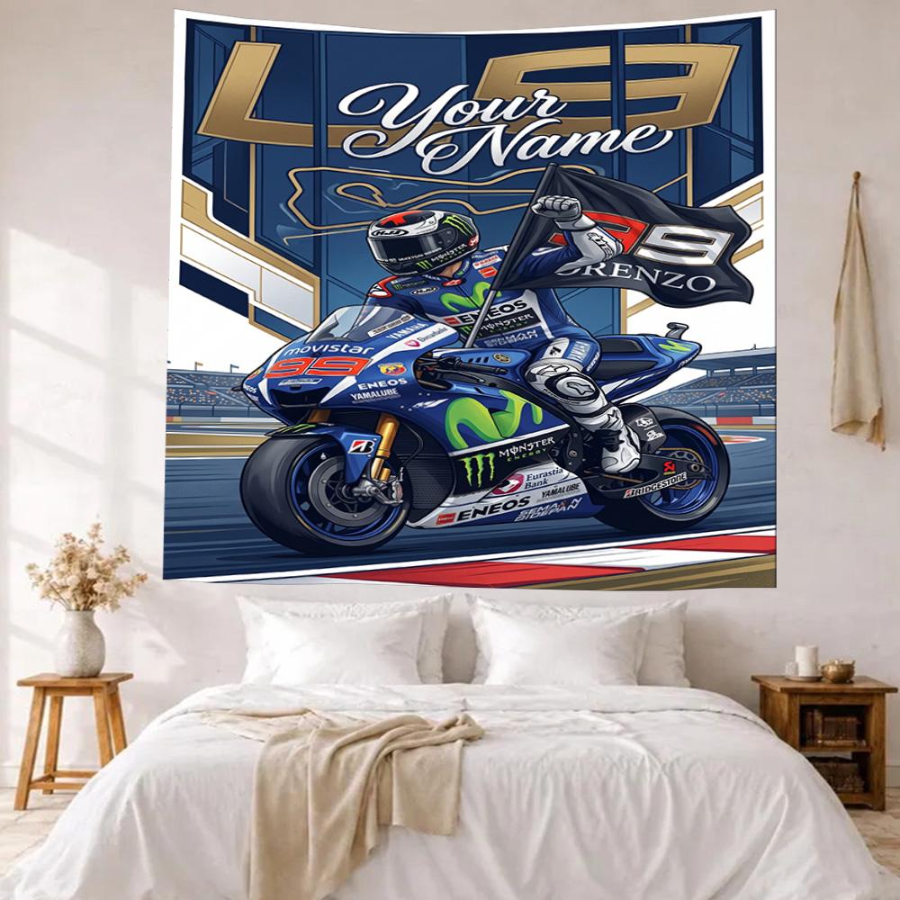 Jorge Lorenzo Custom Your Name Wall Decor Tapestry Art For Pet Memorial Birthdaywedding Party Backdrop Family Gift