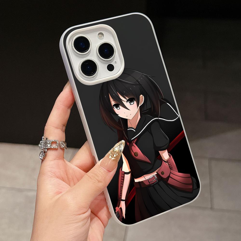 Akame Kurome Jelly Double layer White Mobile Phone Case for iPhone 17 16 15 14 13 12 11 Air Pro Max Plus Protective