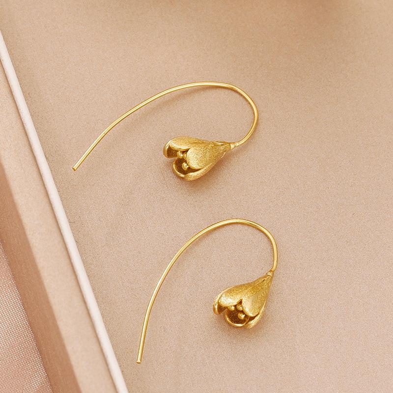 

PANJBJ 925 Sterling Silver Flower Earrings For Women Leaf Retro Grace Banquet Simplicity Jewelry Birthday Gift Dropshipping