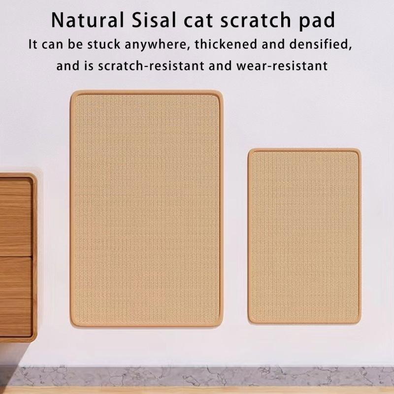Texture Cats Scratching Pad for Indoor Cats Wall Mounted Sisal Pad Furniture Couch Bed Protect Natural Scrather Mats