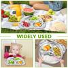 3Pcs Stainless Steel Divided Plates Food Serving Tray 3 Sections Lovely Panda Shape Dinner Plate Home School Picnic Tableware