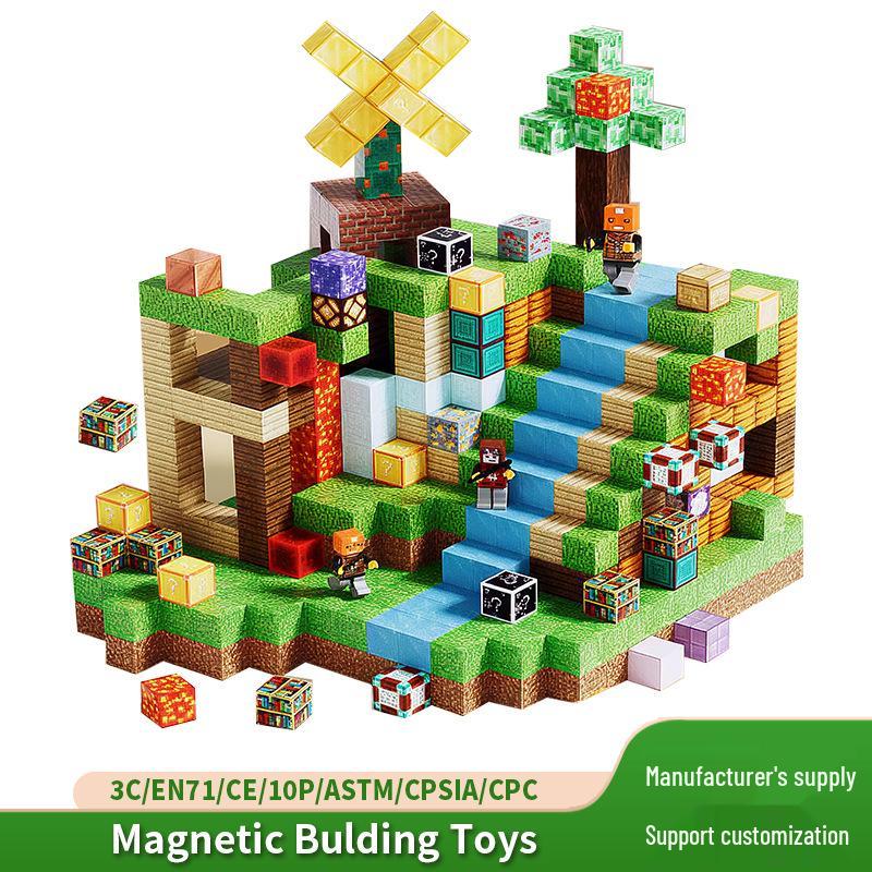 Magnetic Cube Building Set: Primeval Forest-Themed Educational Toy for Kids