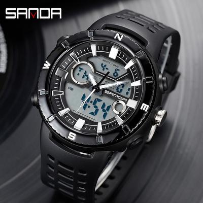 SANDA Orologio da uomo Trend Orologio elettronico Studentessa Impermeabile Quarzo Fashion Time Concept Lo stesso orologio sportivo da uomo
