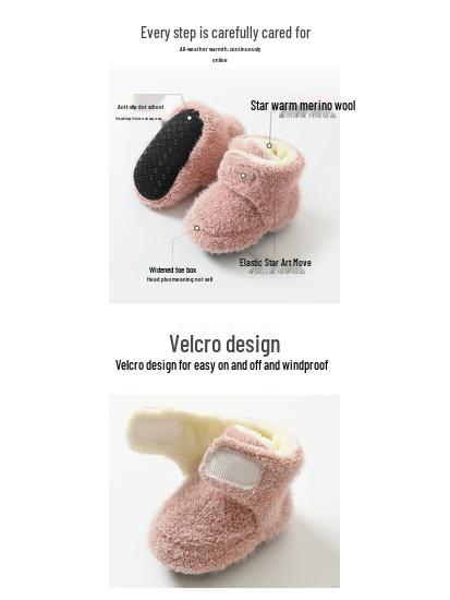Scarpine e Calzini Caldi per Bambini - Suole Spesse Morbide, Antiscivolo, Colori Solidi, Perfetti per i Primi Passi in Autunno/Inverno