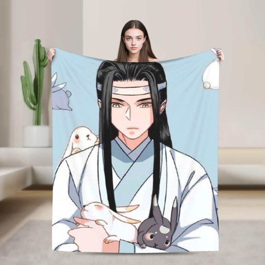 the Untamed Blanket Cute Rabbits Flannel Funny Soft Throw Blanket for Chair Covering Sofa Spring/Autumn