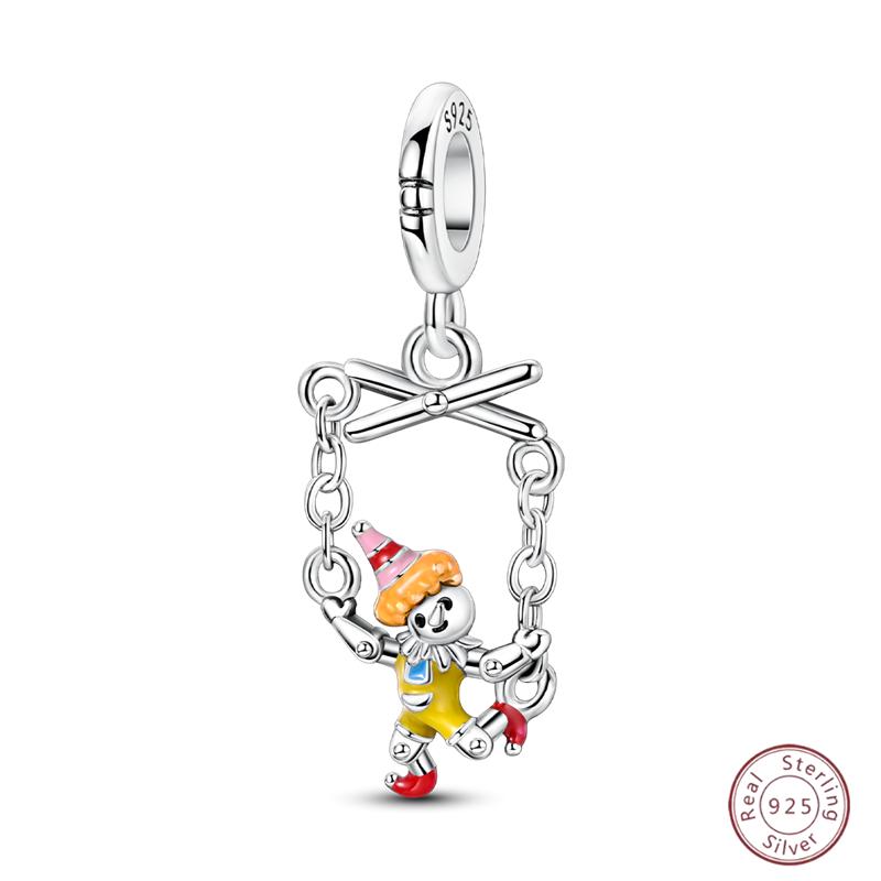 Copper Beaded Pendant Shiny Zircon Dessert Donut For Original 3Mm Bracelet Ladies Fine Jewelry