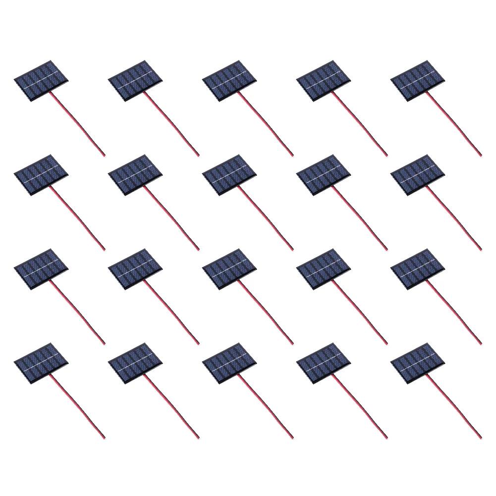 5-20Pcs Solar Cell 100MA 1W 3V DIY Polysilicon Solar Epoxy Cell Charger with Cable for Lamp Fan Pump for 2-3V Battery Charging