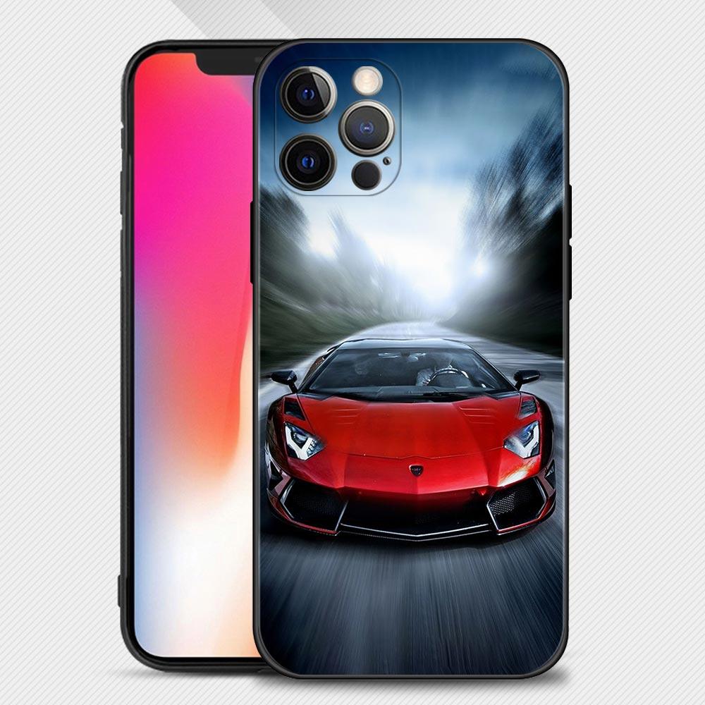 

Крутой автомобильный чехол для iPhone 14 13 12 11 Pro Max XS Max XR X 7 8 Plus 12 Mini 6S черный чехол силиконовый чехол Fundas iPhone 12