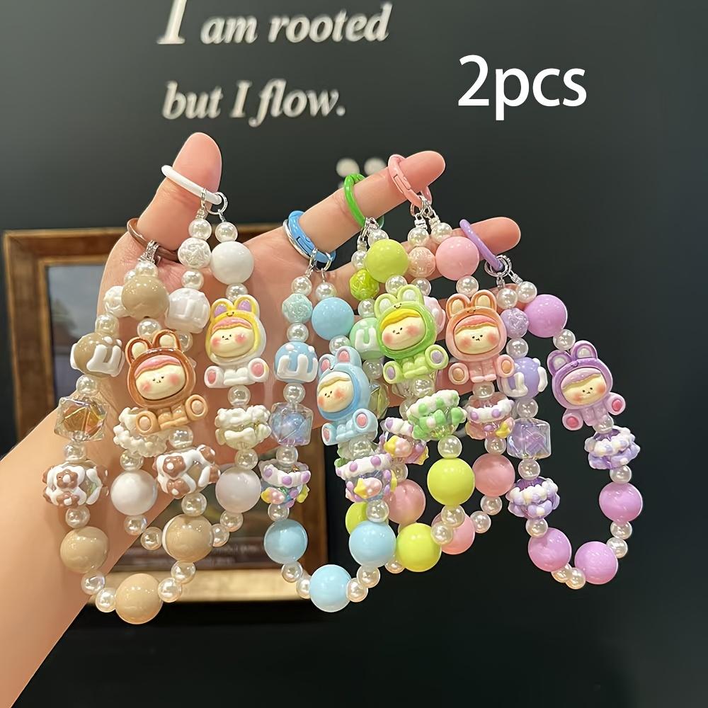 

2Pcs Lilith Series Hand-Painted Bead Phone Straps, anti-lost hanging chains for phones and CCD cameras. 2pcs