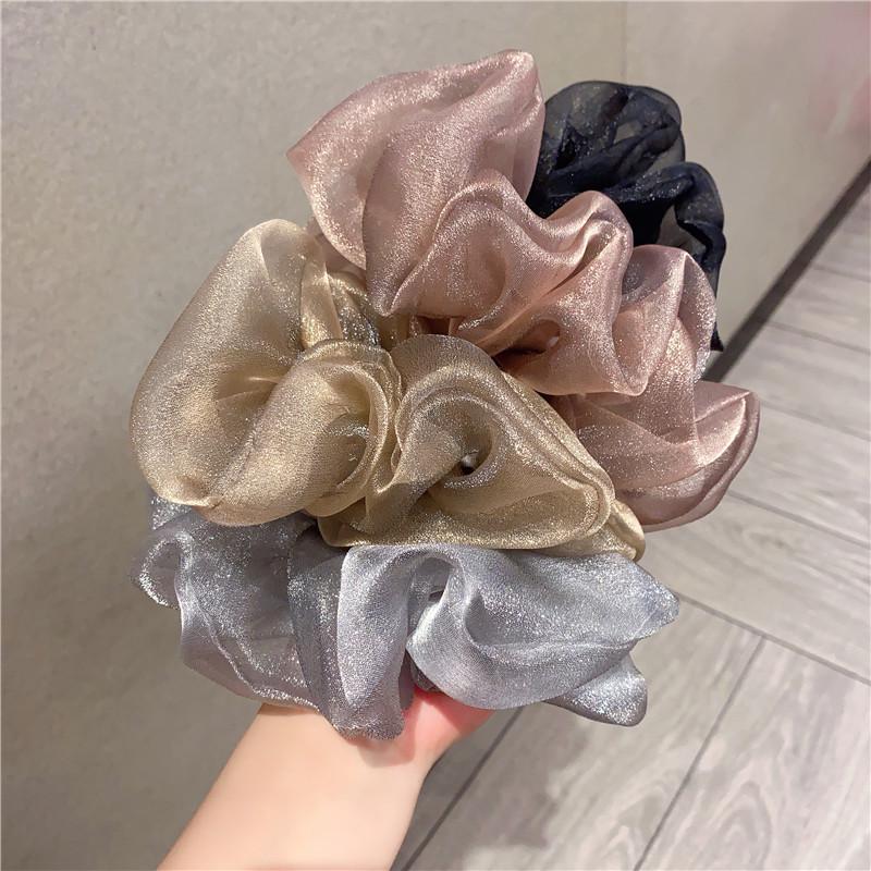 Large Mesh Hair Ring Women's Korean Style Simple Fashion Scrunchie Hair Accessories