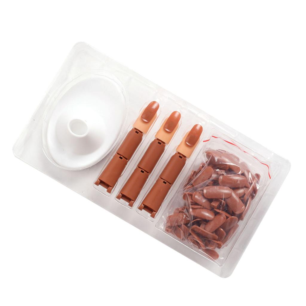 Nail Art Practice Finger Flexible Joints Fake Plastic Training Middle Finger with Base for Beginners White