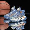 Youth Style Shoes Kids Basketball Shoes With Rotating Buckle Lightweight Cushioned Sneakers Indoor Court Use Blue Black Red