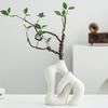 2 Pcs/Set Ceramic Vases Irregular Circular Cross Modern Boho Vase Minimalist Nordic Style Flower Vase for Tabletop Shelf Home Decor