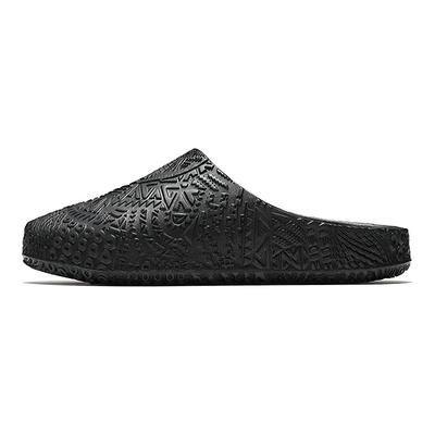 Hela Slide Irving Tribal Printed Toe Cap Slippers Mens Black 112531801-2